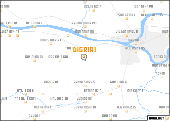 map of Digriai