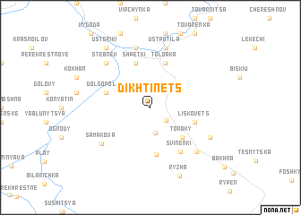 map of Dikhtinets