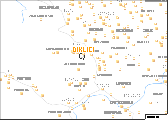 map of Diklići