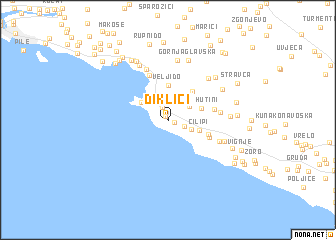 map of Diklići