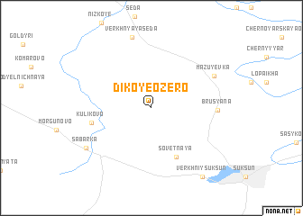 map of Dikoye Ozero