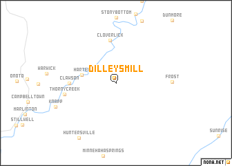 map of Dilleys Mill