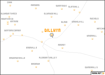 map of Dillwyn