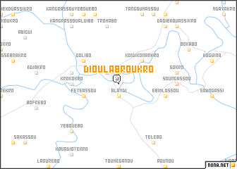 map of Dioula Broukro