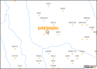 map of Dirē Shunkī