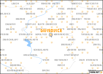 map of Divišovice