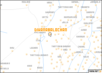 map of Dīwāna Balochān