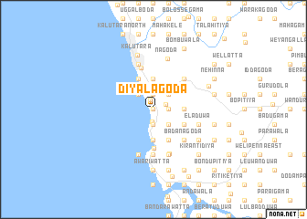 map of Diyalagoda