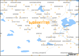 map of Djörkhyttan