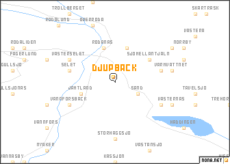 map of Djupbäck