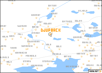 map of Djupbäck