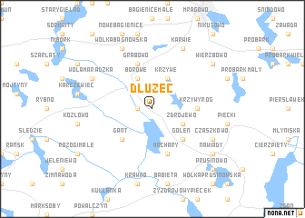 map of Dłużec