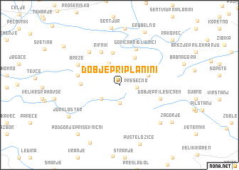 map of Dobje pri Planini