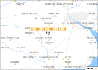 map of Doddiscombsleigh