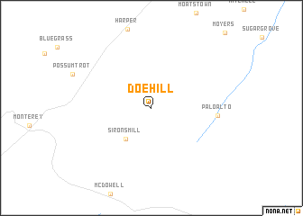 map of Doe Hill