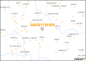 map of Doggetts Fork