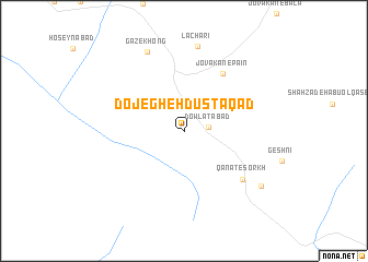 map of Dojegheh Dūstāqād