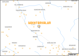 map of Dokhtar Kalūn