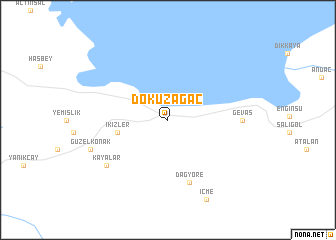 map of Dokuzağaç