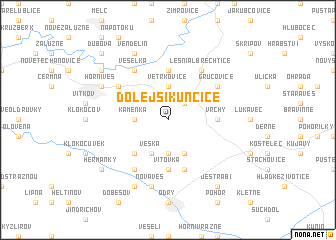 map of Dolejší Kunčice