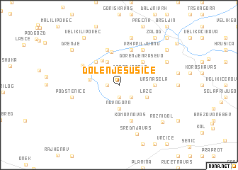 map of Dolenje Sušice