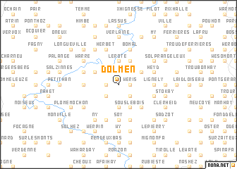 map of Dolmen