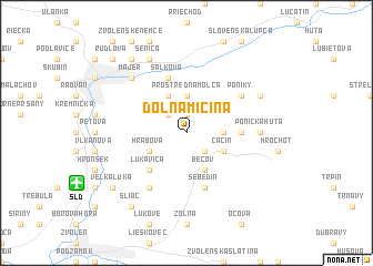 map of Dolná Mičiná