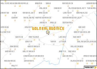 map of Dolné Mladonice