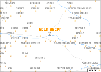 map of Dolní Bečva