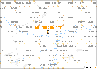 map of Dolní Hradiště