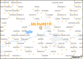 map of Dolní Jiřetín