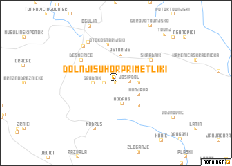 map of Dolnji Suhor pri Metliki