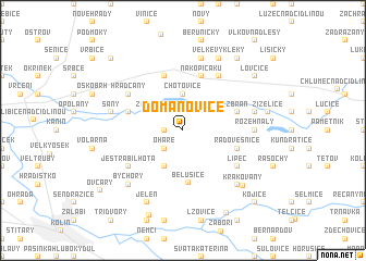 map of Domanovice