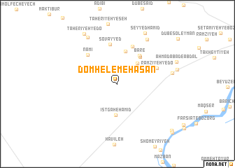 map of Domḩelem-e Ḩasan