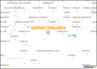 map of Dommartin-aux-Bois