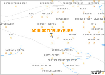 map of Dommartin-sur-Yèvre