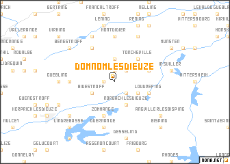 map of Domnom-lès-Dieuze