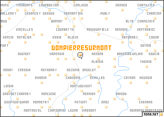 map of Dompierre-sur-Mont