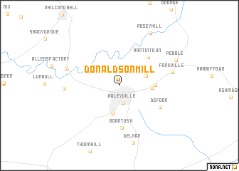 map of Donaldson Mill