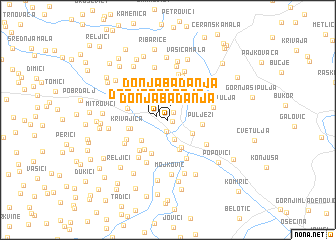 map of Donja Badanja