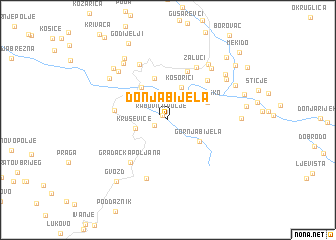 map of Donja Bijela