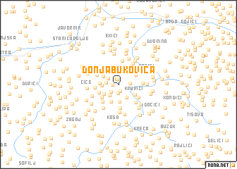 map of Donja Bukovica