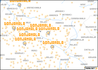 map of Donja Mala