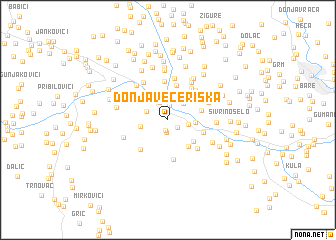 map of Donja Večeriska