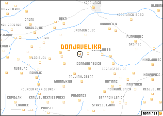 map of Donja Velika