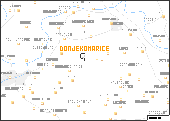 map of Donje Komarice