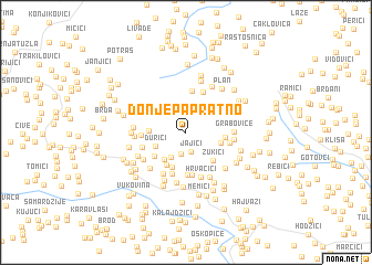 map of (( Donje Papratno ))