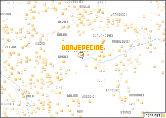 map of Donje Pećine