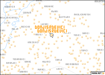 map of Donji Srđevići