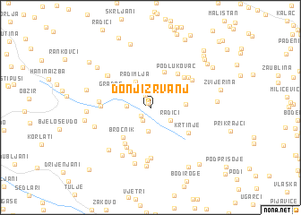map of Donji Žrvanj